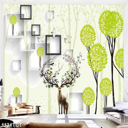 Tranh họa tiết cây nền 3D