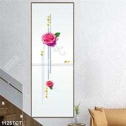 Tranh hoa hồng hoa tiết in cửa