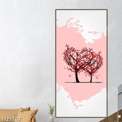 Tranh cây đào hình trái tim