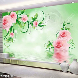 Tranh hoa hồng in dán tủ
