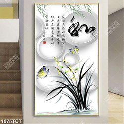 Tranh hoa địa lan thư pháp