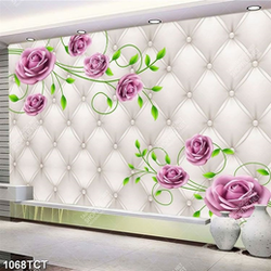Tranh hoa hồng và lá nền 3D