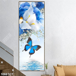 Tranh khổ dọc hoa và bướm