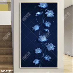 Tranh hoa Sen nền xanh