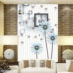 Tranh 3D hoa cúc và bình hoa cổ