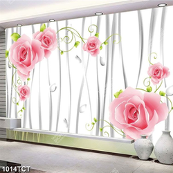 Tranh 3D hoa hồng in tủ