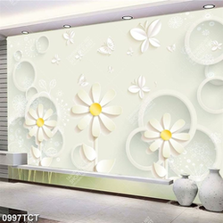 Tranh 3D hoa cúc trắng