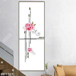 Tranh họa tiết hoa văn hoa hồng in cửa