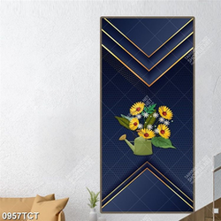 Tranh hoa cúc nền xanh