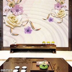 Tranh lụa 3D hoa hồng