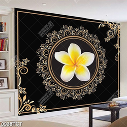 Tranh họa tiết tròn gold và hoa sứ