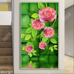 Tranh hoa hồng nền 3d