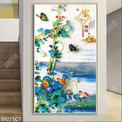 Tranh hoa nền màu 3D