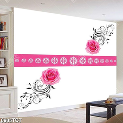 Tranh hoa hồng và hoa văn tròn in tủ