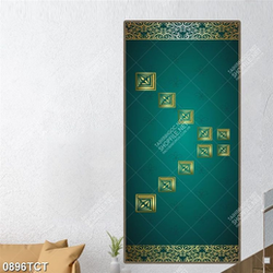 Tranh hoa văn gold nền xanh