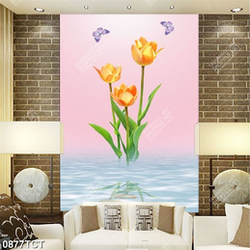 Tranh hoa tulip và nước