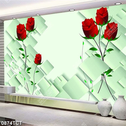 Tranh 3D hoa hồng đỏ