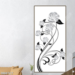 Tranh hoa hồng in cửa