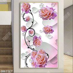 Tranh hoa hồng nền 3D