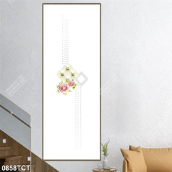 Tranh hoa hải đường và nền hoa văn