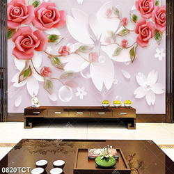 Tranh 3D hoa hồng gỉa ngọc