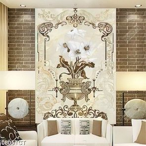 Tranh họa tiết bình hoa in gạch