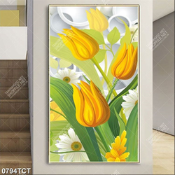 Tranh hoa tulip vàng