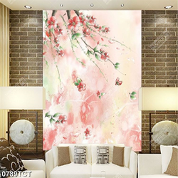 Tranh màu nước hoa đào