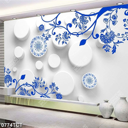 Tranh hoa văn nền tròn 3D