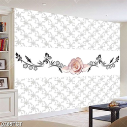 Tranh hao hồng nền họa tiết hoa văn