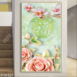 Tranh hoa hải đường và hoa mộc lan