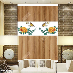 Tranh hoa mẫu đơn in tủ gỗ