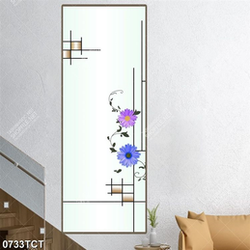 Tranh hoa đồng tiền và họa tiết in kính