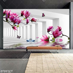 Tranh hoa mộc lan nền 3D