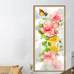 Tranh hoa hồng nền 3D