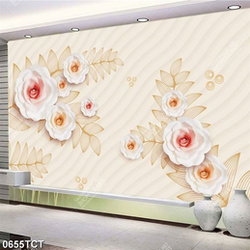 Tranh 3D lụa hoa hồng