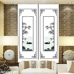 Tranh cây tre và người lái đò