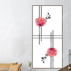 Tranh hoa hồng in cửa đẹp
