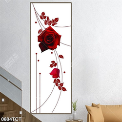 Tranh hoa hồng in cửa đẹp