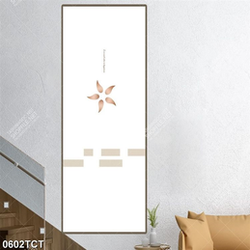 Tranh họa tiết lá và ô vuông