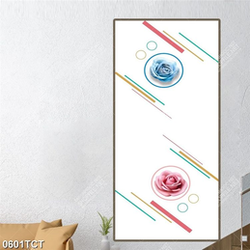 Tranh hoa hồng xanh, đỏ