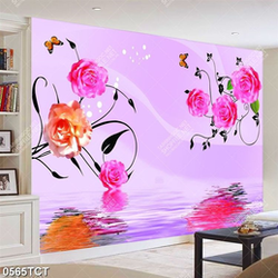 Tranh hoa hồng in dán tủ đẹp