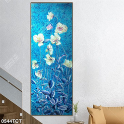 Tranh sơn dầu hoa địa lan in khổ dọc