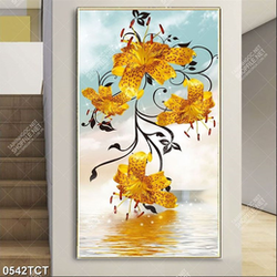 Tranh hoa Ly in kính