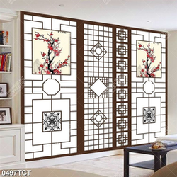 Tranh hoa đào nền hoa văn