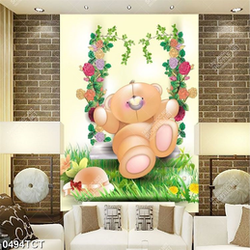 Tranh gấu trong vườn hoa