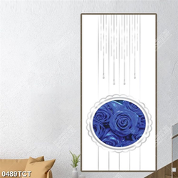 Tranh hoa văn hoa hồng xanh