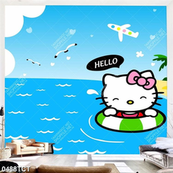 Tranh hello kitty ngoài biển