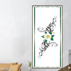 Tranh hoa cúc in cửa