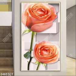 Tranh hoa hồng nền 3D